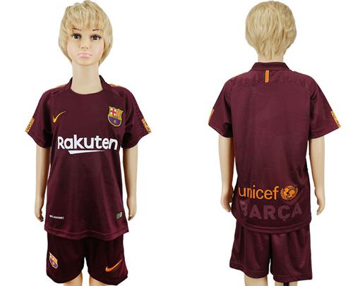 Barcelona Blank Sec Away Kid Soccer Club Jersey - Click Image to Close